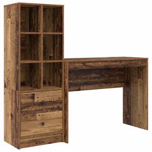 vidaXL Skrivbord Gammalt tr&auml; 145,5 x 40 x 127 cm 2 st