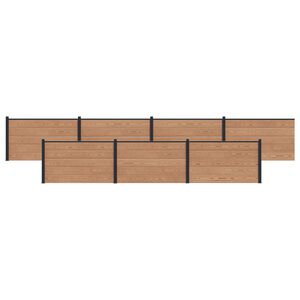 vidaXL St&auml;ngselpanel 7 pcs WPC och aluminium Brun