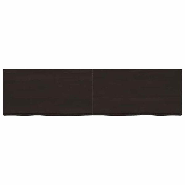 vidaXL Vägghylla mörkbrun 220x60x(2-6) cm behandlad massiv ek