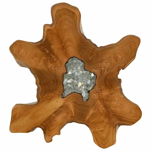 vidaXL Soffbord 70x45 cm massiv teak och polyresin