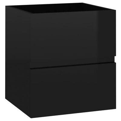 vidaXL Tvättställsskåp svart högglans 41x38,5x45 cm spånskiva