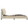 vidaXL Bed Frame with LED without Mattress "Hvar" Cream 120x200 cm Fabric