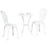 vidaXL Trädgårds Bistro Set 3 pcs Vit Aluminium