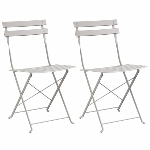 vidaXL F&auml;llstol f&ouml;r tr&auml;dg&aring;rd 2 pcs Beige 42 x 46 x 82 cm Metall