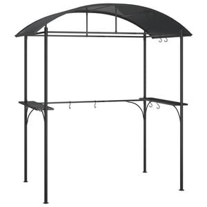 vidaXL Tak f&ouml;r grill med sidohyllor antracit 220x115x230 cm st&aring;l