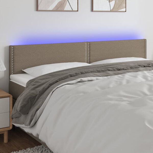 vidaXL S&auml;nggavel LED taupe 200x5x78/88 cm tyg
