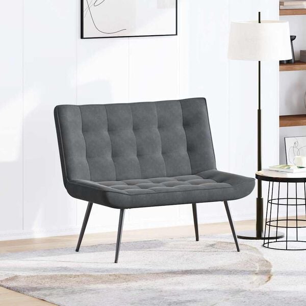 vidaXL B&auml;nk m&ouml;rkgr&aring; 110x74x84 cm sammet