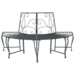 vidaXL Tr&auml;db&auml;nk 4-Antal sittplatser 160 x 80 x 89 cm St&aring;l Silvergr&aring;