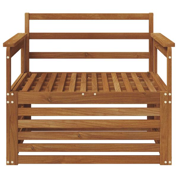 vidaXL 2 Stycke Sofa med armst&ouml;d Massivt Akaciatr&auml; Naturf&auml;rg