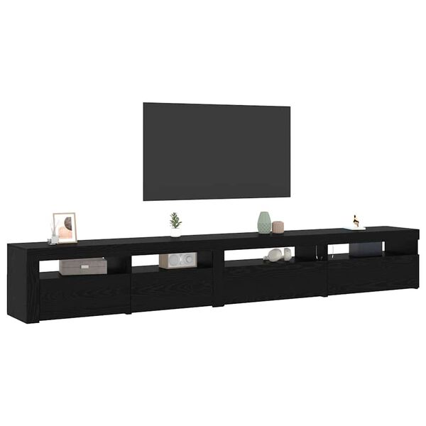 vidaXL TV-b&auml;nkset 3 pcs Svart Ek 270 x 35 x 40 cm Konstruerat tr&auml;