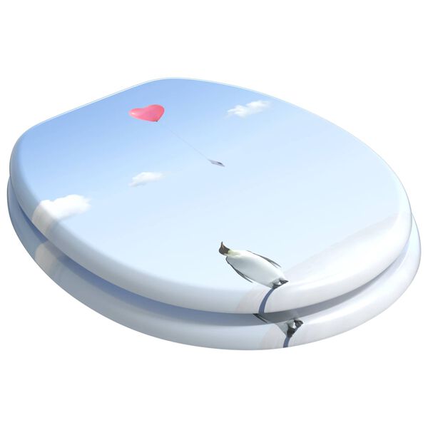 vidaXL Toalettstol Bl&aring; 44 x 38 cm MDF-board