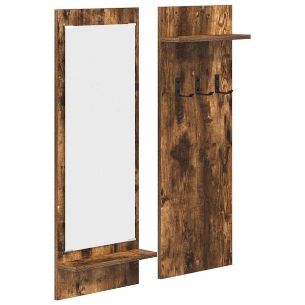 vidaXL V&auml;ggmonterad Kl&auml;dh&auml;ngare med hylla R&ouml;kt ek 70 x 10 x 90 cm