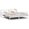 vidaXL S&auml;ngram med huvudgavel utan madrass vit 200x200 cm