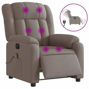 vidaXL Elektrisk massagef&aring;t&ouml;lj taupe tyg