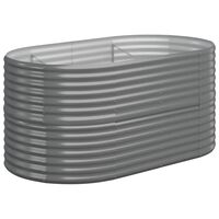 vidaXL Odlingslåda pulverlackerat stål 152x80x68 cm grå