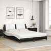 vidaXL Bed with Mattress "Zadar" Black and White 160x200 cm Faux Leather