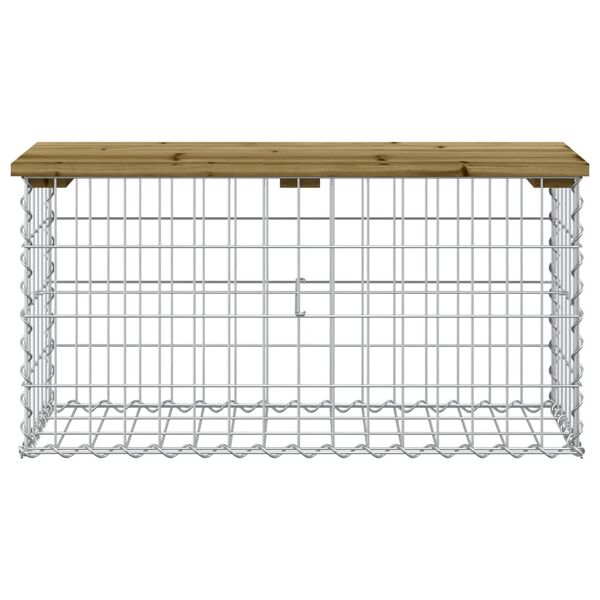 vidaXL Tr&auml;dg&aring;rdsb&auml;nk gabion-design 83x31,5x42 cm impregnerad furu