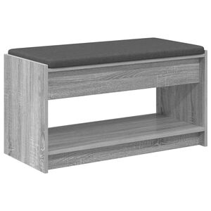 vidaXL Hallb&auml;nk Gr&aring; Sonoma 83 x 38 x 45 cm Konstruerat Tr&auml; och Tyg