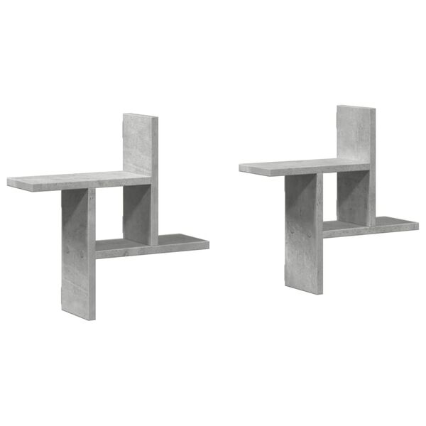 vidaXL Vägghyllor 2 st betonggrå 38x12x38 cm konstruerat trä