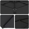 vidaXL Trädgårdskantileverparasol Svart 372 x 198 x 243 cm