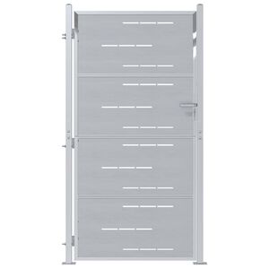 vidaXL Tr&auml;dg&aring;rdsgrind 85 x 174 cm Rostfritt st&aring;l Silver L&aring;sbar