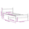 vidaXL Sängram utan madrass 90x190 cm massiv furu