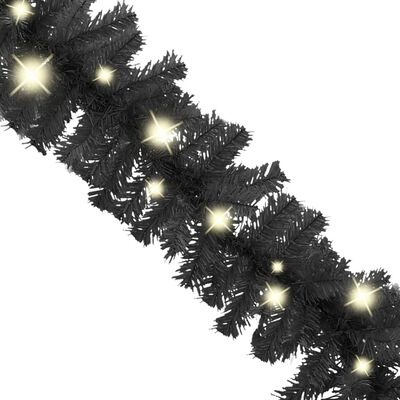 vidaXL Julgirlang med LED-lampor 20 m svart