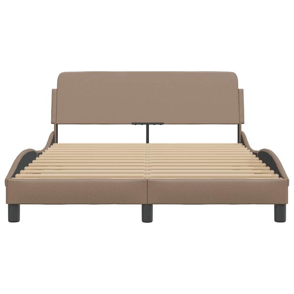 vidaXL Bed Frame "Dover" Cappuccino 120x200 cm Faux Leather