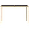 vidaXL Trädgårdsbord med glasskiva beige 115x54x74 cm konstrotting