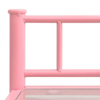 vidaXL Sängbord 2 st rosa och transparent metall och glas