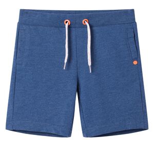 Barnshorts med sn&ouml;re m&ouml;rkbl&aring; melange 116