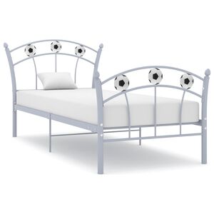vidaXL S&auml;ngram med fotbollsdesign gr&aring; metall 90x200 cm