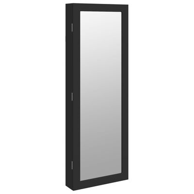 vidaXL Spegelskåp med LED-lampor väggmonterat svart