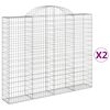 vidaXL Gabion b&aring;gformad 2 st 200x30x160/180 cm galvaniserat j&auml;rn