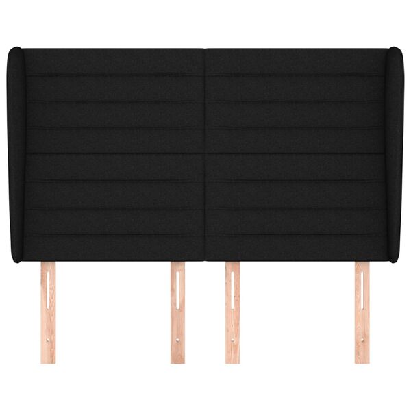 vidaXL S&auml;nggavel med kanter svart 147x23x118/128 cm tyg