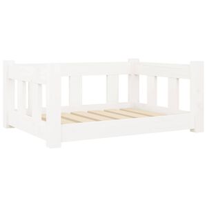 vidaXL Hundb&auml;dd vit 65,5x50,5x28 massiv furu