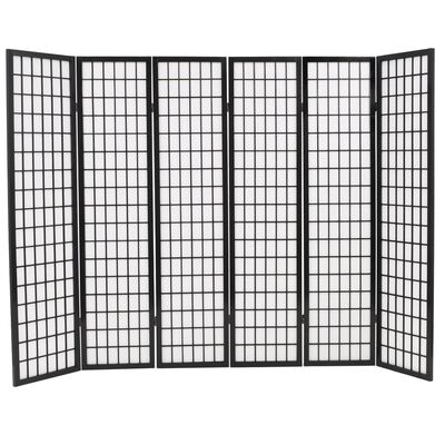 vidaXL Rumsavdelare med 6 paneler japansk stil 240x170 cm svart