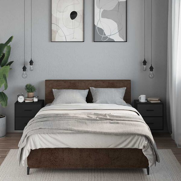 vidaXL V&auml;ggmonterade s&auml;ngbord 2 st svart 40x31x39,5 cm