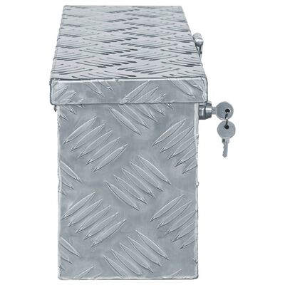 vidaXL Förvaringslåda aluminium 48,5x14x20 cm silver