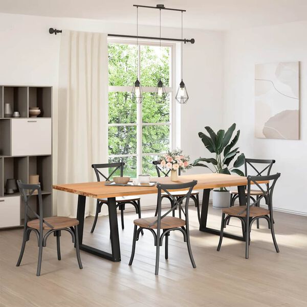 vidaXL Matbordsben V-formade 2 st svarta 80x(72-73,3) cm stål