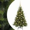 vidaXL Konstgjord julgran med julkulor 150 cm 150 LED-lampor Varmvit