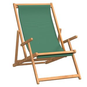 vidaXL Hopf&auml;llbar stol massivt tr&auml; teakgr&ouml;n