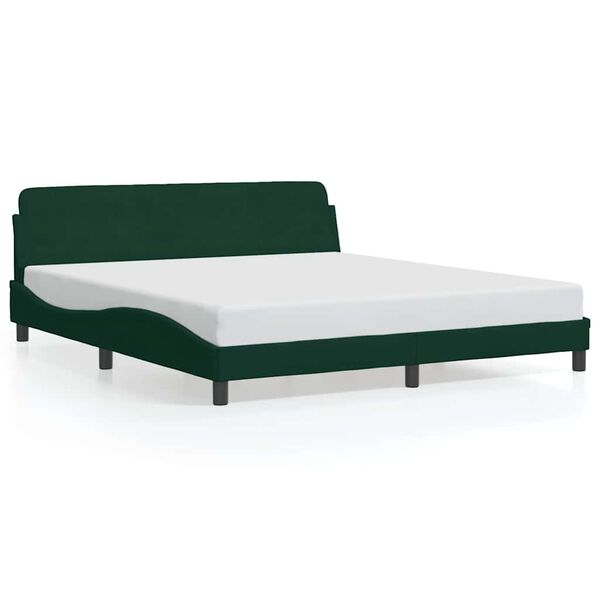 vidaXL Bed Frame "Dover" Dark Green 180x200 cm Velvet