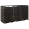vidaXL Skjul f&ouml;r tre soptunnor svart 207x80x117 cm konstrotting