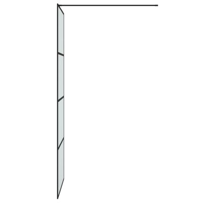 vidaXL Duschvägg svart 80x195 cm frostat ESG-glas