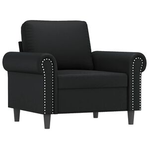 vidaXL F&aring;t&ouml;lj svart 60 cm konstl&auml;der