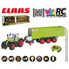 CLAAS Radiostyrd traktor AXION870 med sl&auml;p CARGOS9600 1:16