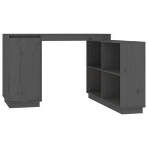 vidaXL Skrivbord gr&aring; 110x50x75 cm massiv furu