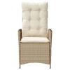 vidaXL Bistrogrupp med dynor 3 delar beige konstrotting