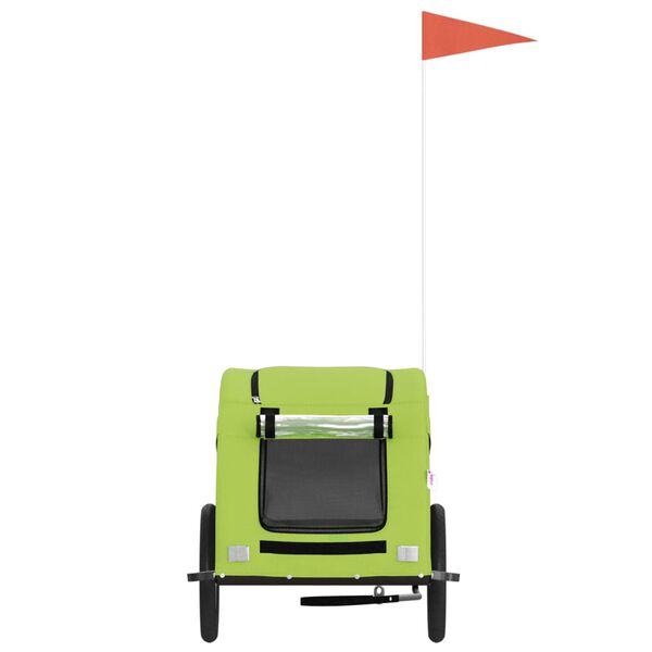 vidaXL Cykelvagn f&ouml;r djur gr&ouml;n oxfordtyg och j&auml;rn